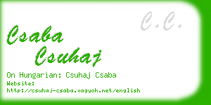 csaba csuhaj business card